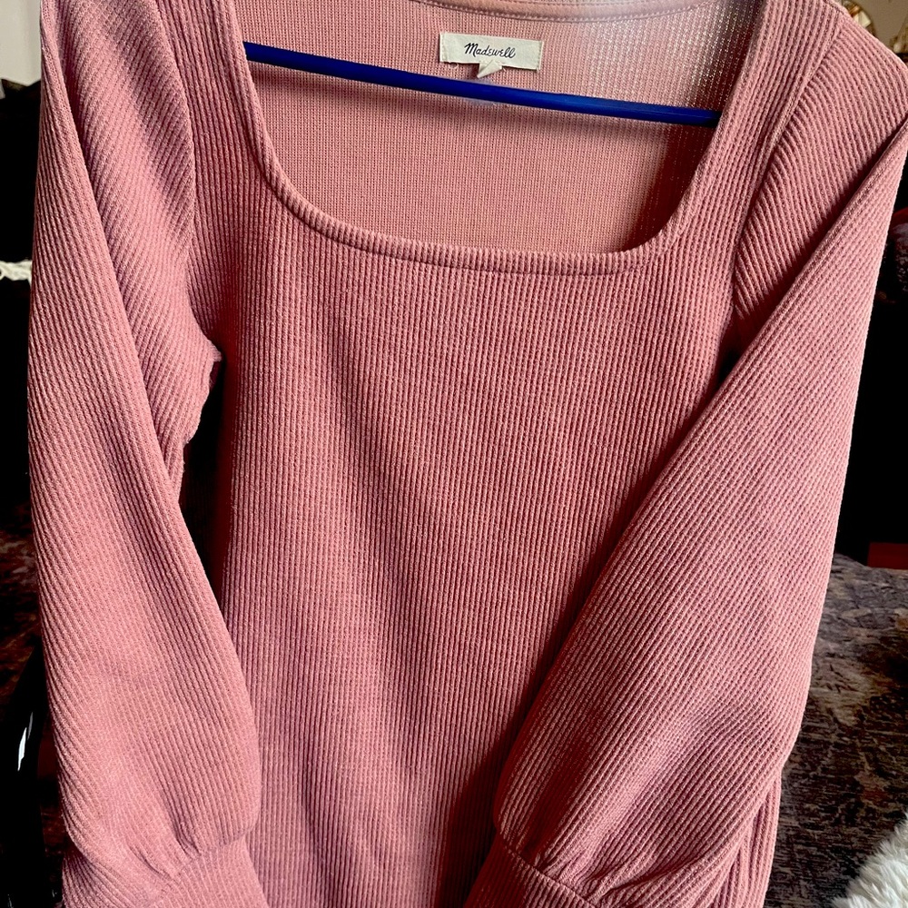 Madewell scoop neck rose pink sweater